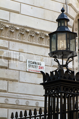 Strassenschild der Downing Street, London