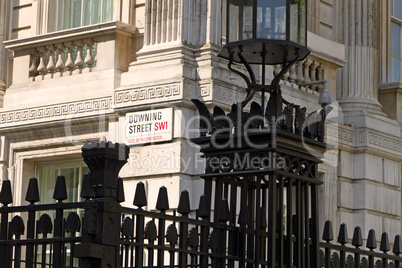 Strassenschild der Downing Street, London