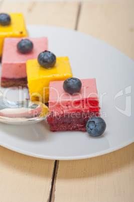 strawberry and mango mousse dessert cake