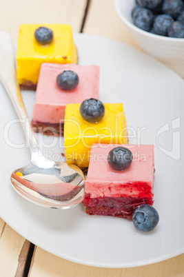 strawberry and mango mousse dessert cake