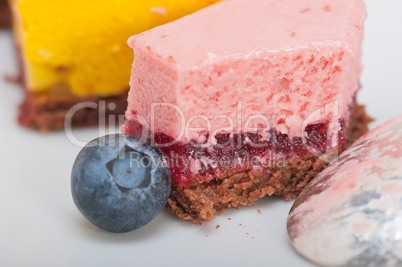 strawberry and mango mousse dessert cake