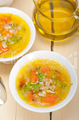 Syrian barley broth soup Aleppo style