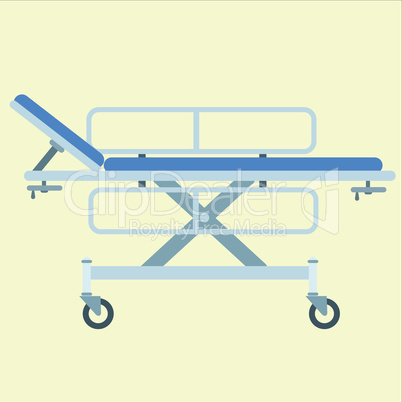 Medical stretcher bed on wheels