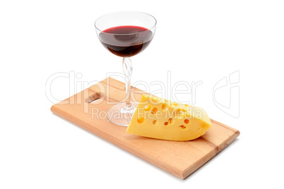 glass of wine and cheese