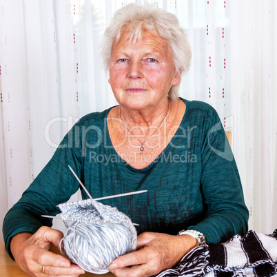 Grandma when knitting