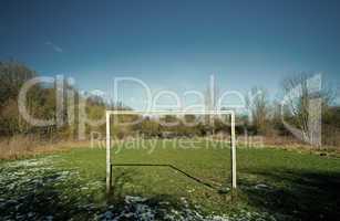 old soccer goal