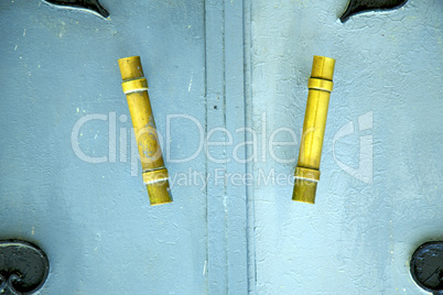 blue  in africa the old wood  facade home and safe padlock
