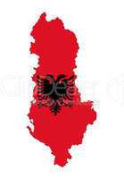 albania flag map