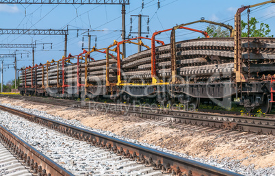 Train with special track equipment at repairs