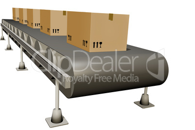 Conveyor belt with package