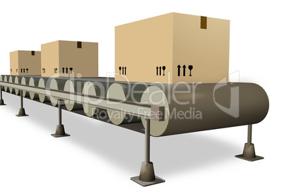 Conveyor belt with package