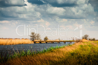 Rural summer landscape before the storm