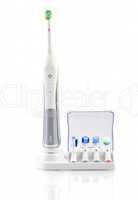 White Electric Toothbrush with stand charger on white
