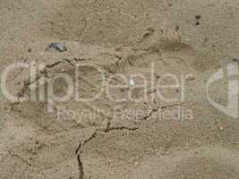 Schuhabdruck im Sand