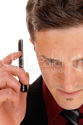 Man holding cell phone.