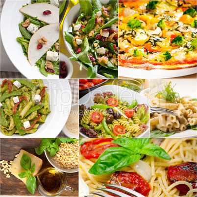 healthy and tasty Italian food collage