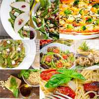 healthy and tasty Italian food collage