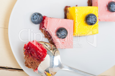 strawberry and mango mousse dessert cake