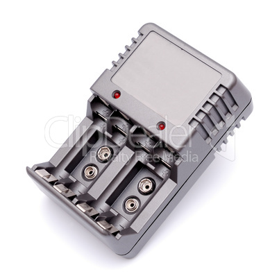 Accu battery charger on a white background