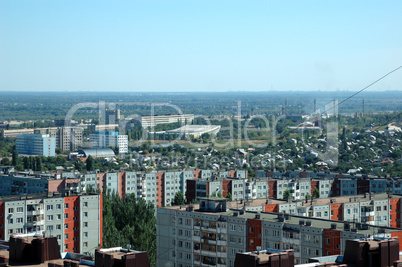 Russia kind on the city of Volgograd from height