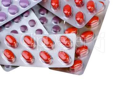 Medicine pills packed in blisters