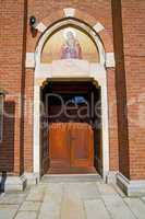 door   in italy  lombardy   column  the  saint   pavement