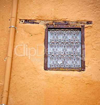 window in morocco africa and old construction wal brick histori