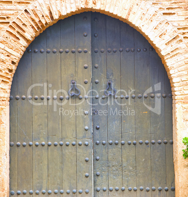 historical in  antique building door morocco style africa   wood