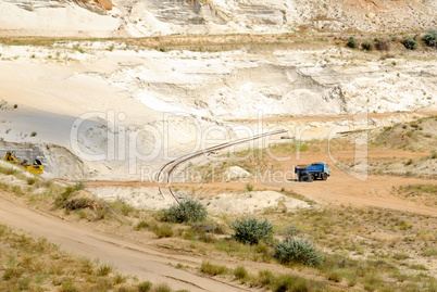 Industrial working out forming sand in an open-cast mine