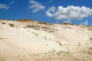 Sandy mountain from white sand