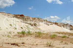 Sandy mountain from white sand