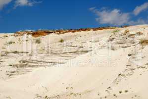 Sandy mountain from white sand