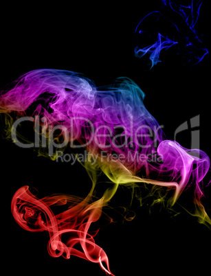 Abstract multicolored smoke