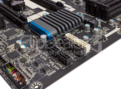 Electronic collection - digital components on computer mainboard