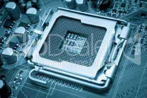 Electronic collection - Empty CPU socket toned blue