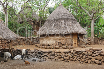 Dorf der Konso, Äthiopien, Afrika