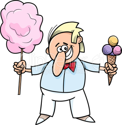 candy vendor cartoon illustration