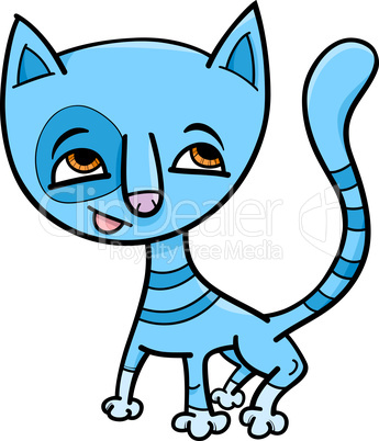 blue kitten cartoon illustration