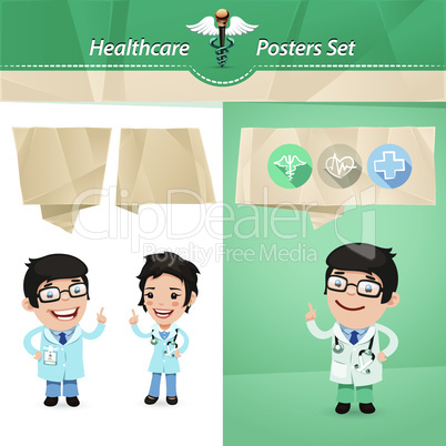 Doctors with Speech Bubbles Set