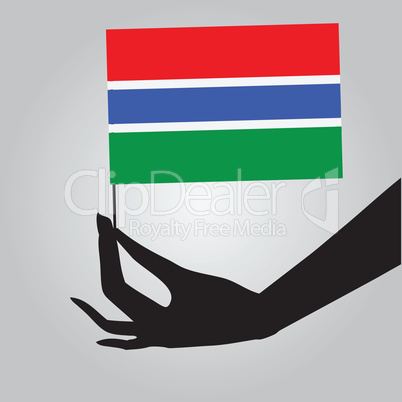 Hand with Gambia flag