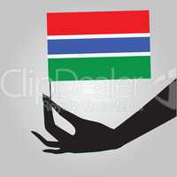 Hand with Gambia flag