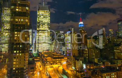 New York incredible skyscrapers at night New York incredible skyscrapers at night