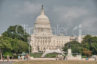 WASHINGTON, DC - AUG 15: Tourists explore city landmarks, August