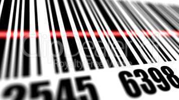 Closeup of scanner scanning barcode