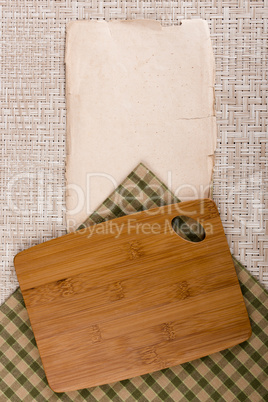 Cutting board on a napkin