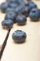 fresh blueberry on white wood table