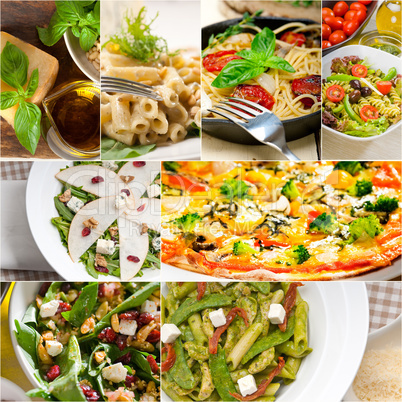 healthy and tasty Italian food collage