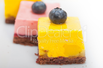 strawberry and mango mousse dessert cake