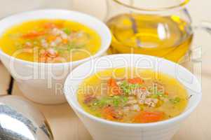 Syrian barley broth soup Aleppo style