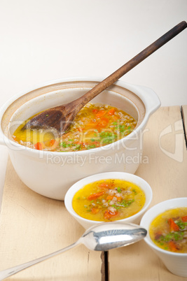 Syrian barley broth soup Aleppo style